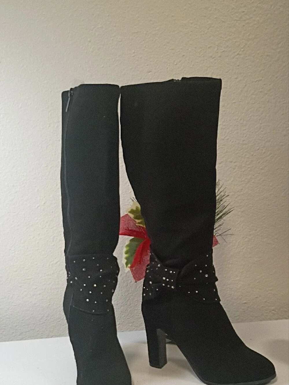 Impo Black Over-the-Knee Boots with Studded Band